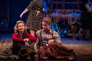 Kari Ely, Katy Keating, Jacqueline Thompson, Mary McNulty and Michelle Hand in Shakespeare Festival St. Louis’ "Into the Breeches!" 2018. Photo: Phillip Hamer Photography.