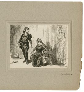 1899 drawing by J. E. Pawsey of a scene from Hamlet