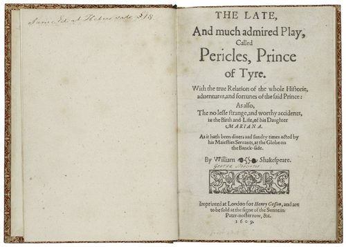 Pericles Writing Pericles | Folger Shakespeare Library