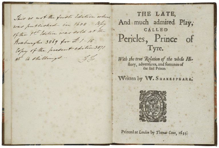 Pericles Writing Pericles | Folger Shakespeare Library