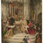 Painting of Act 1, scene 1: The marriage of King Henry and Queen Margaret in Henry VI, Part 2