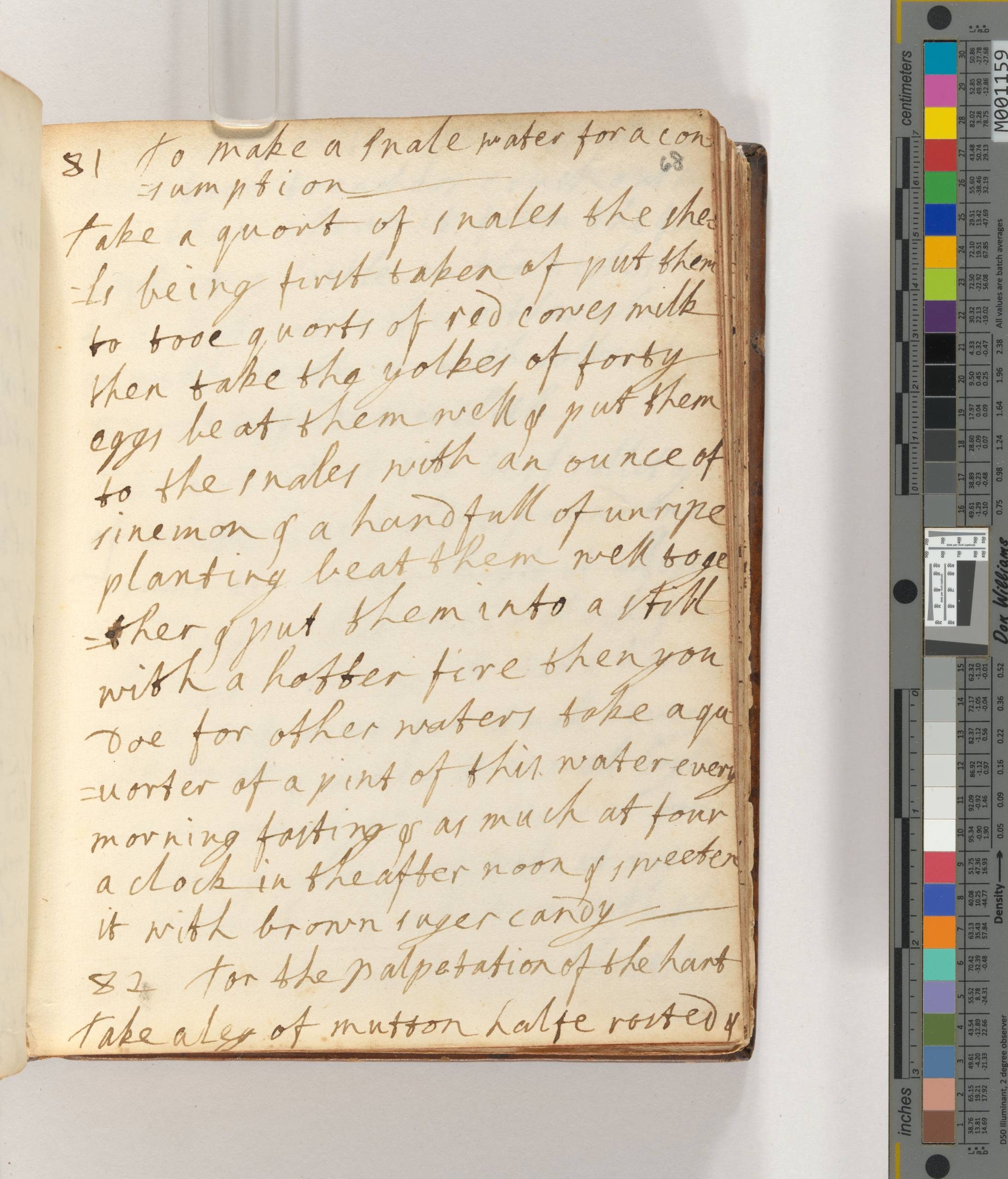 A page from a manuscript recipe book.