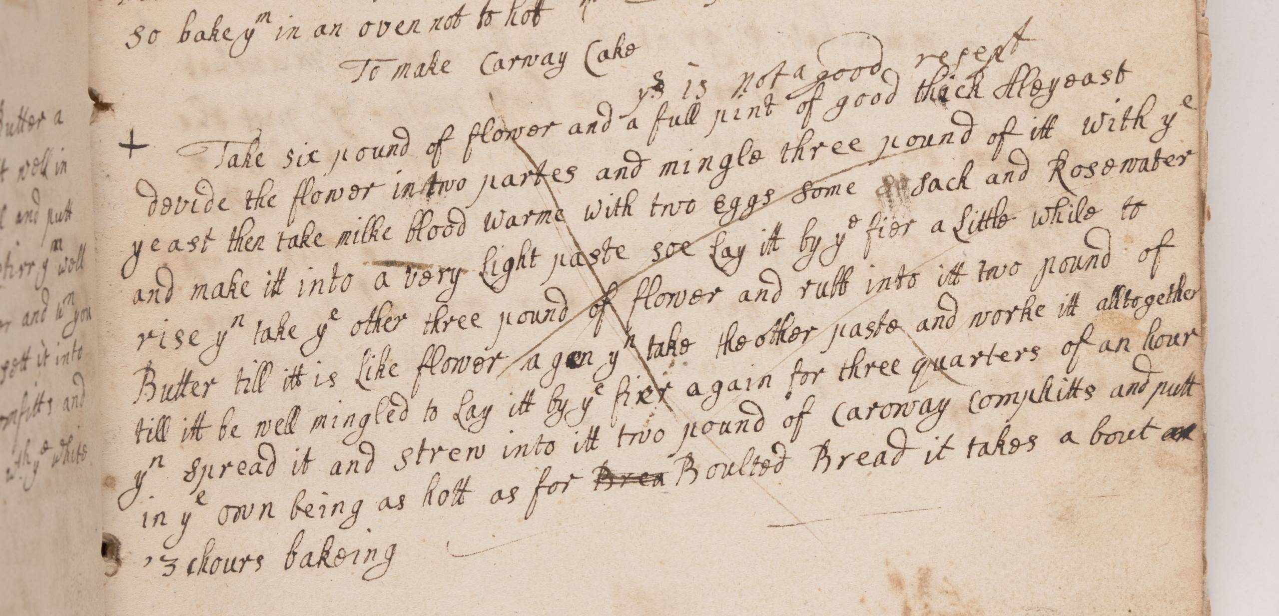 A paragraph of handwritten text crossed out.