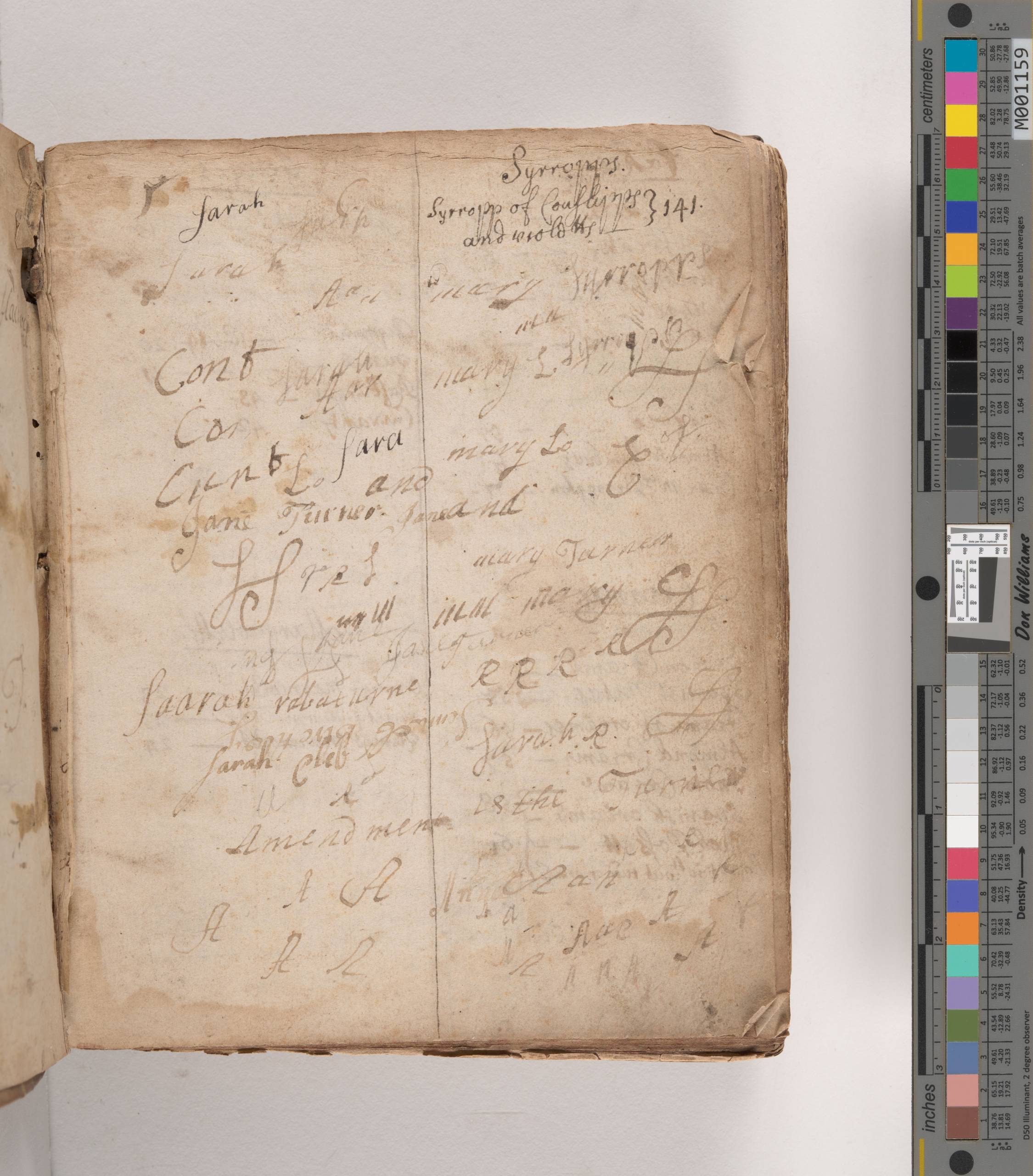 A page of a book covered in evidence of someone practicing their handwriting.