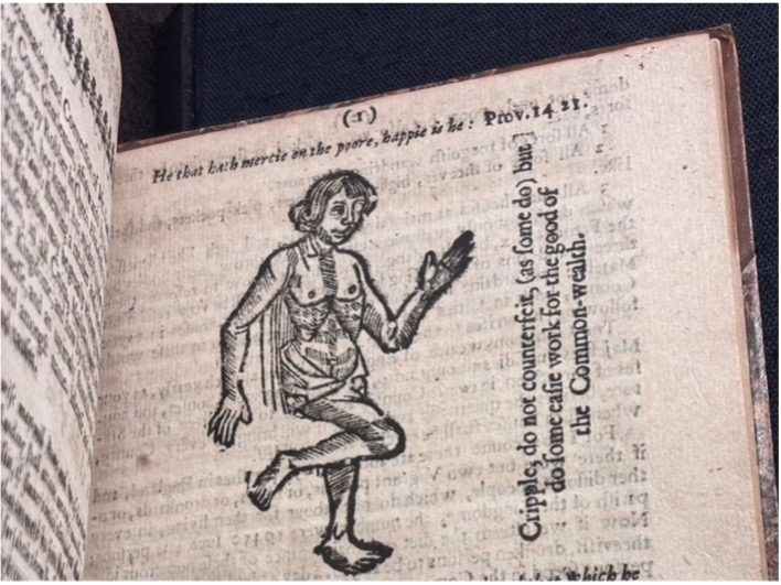 A woodcut image of a figure dressed only in a loincloth, posed in a running stance.