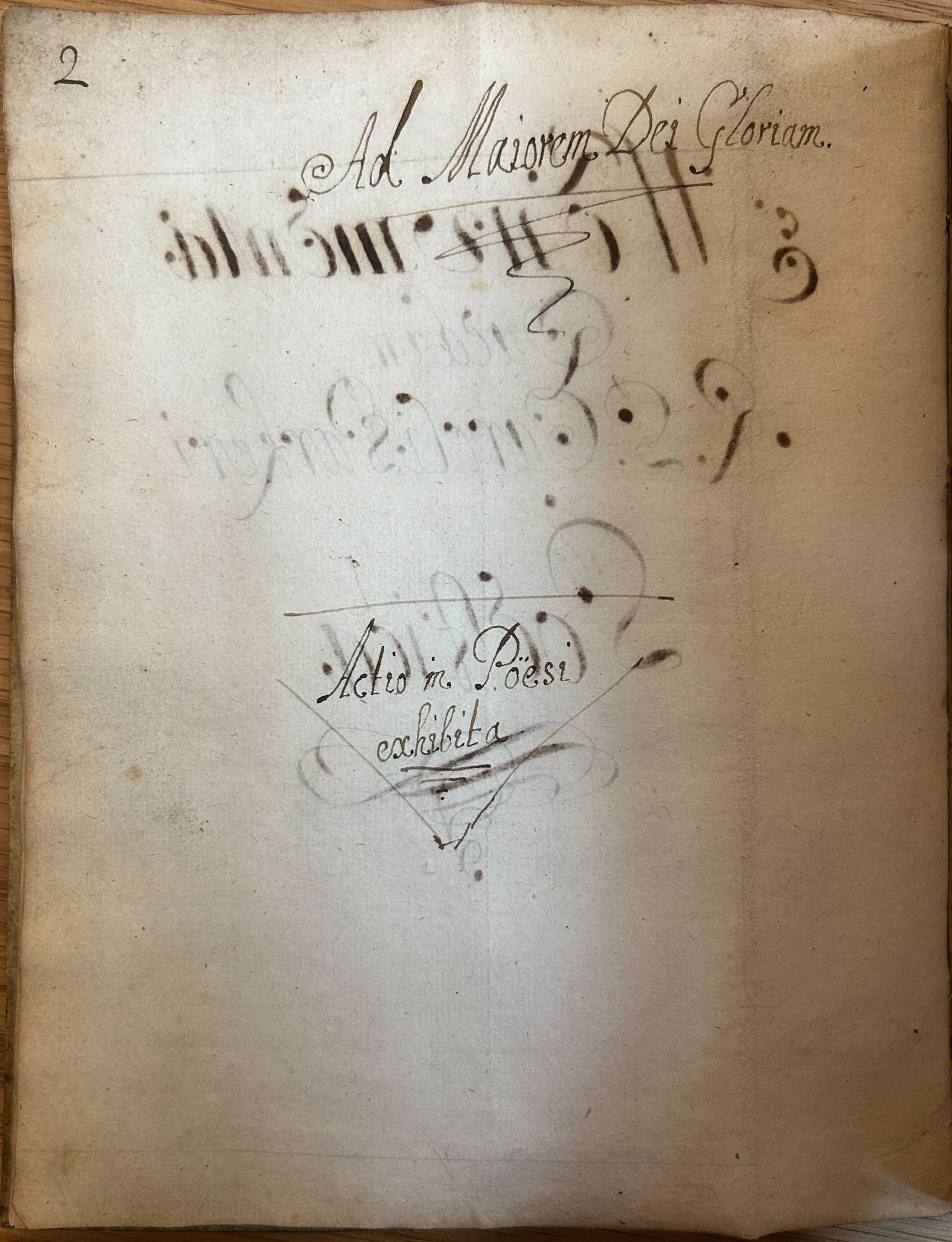 A handwritten note in Latin on the page following the title page