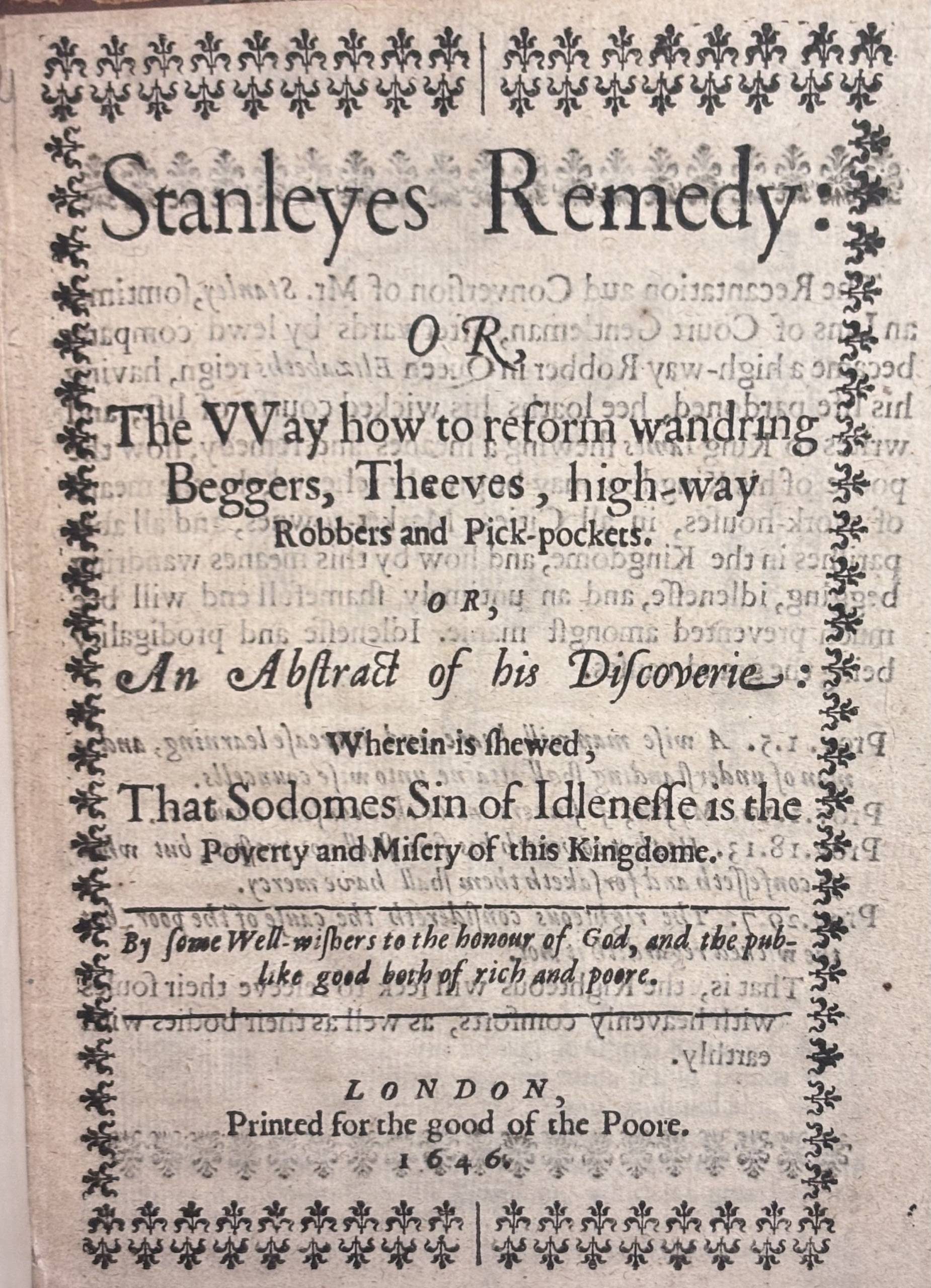 A title page of a printed book with printed text surrounded by a simple border.