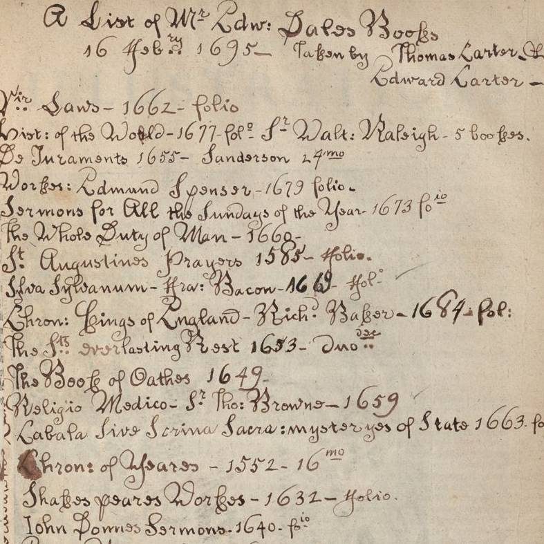 a handwritten list of books in a loopy hand