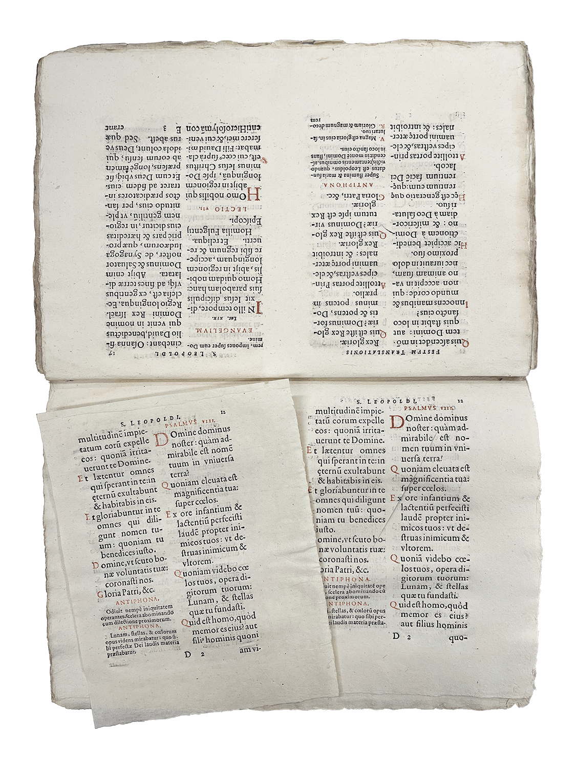 A full open quire of a printed book in sheet form